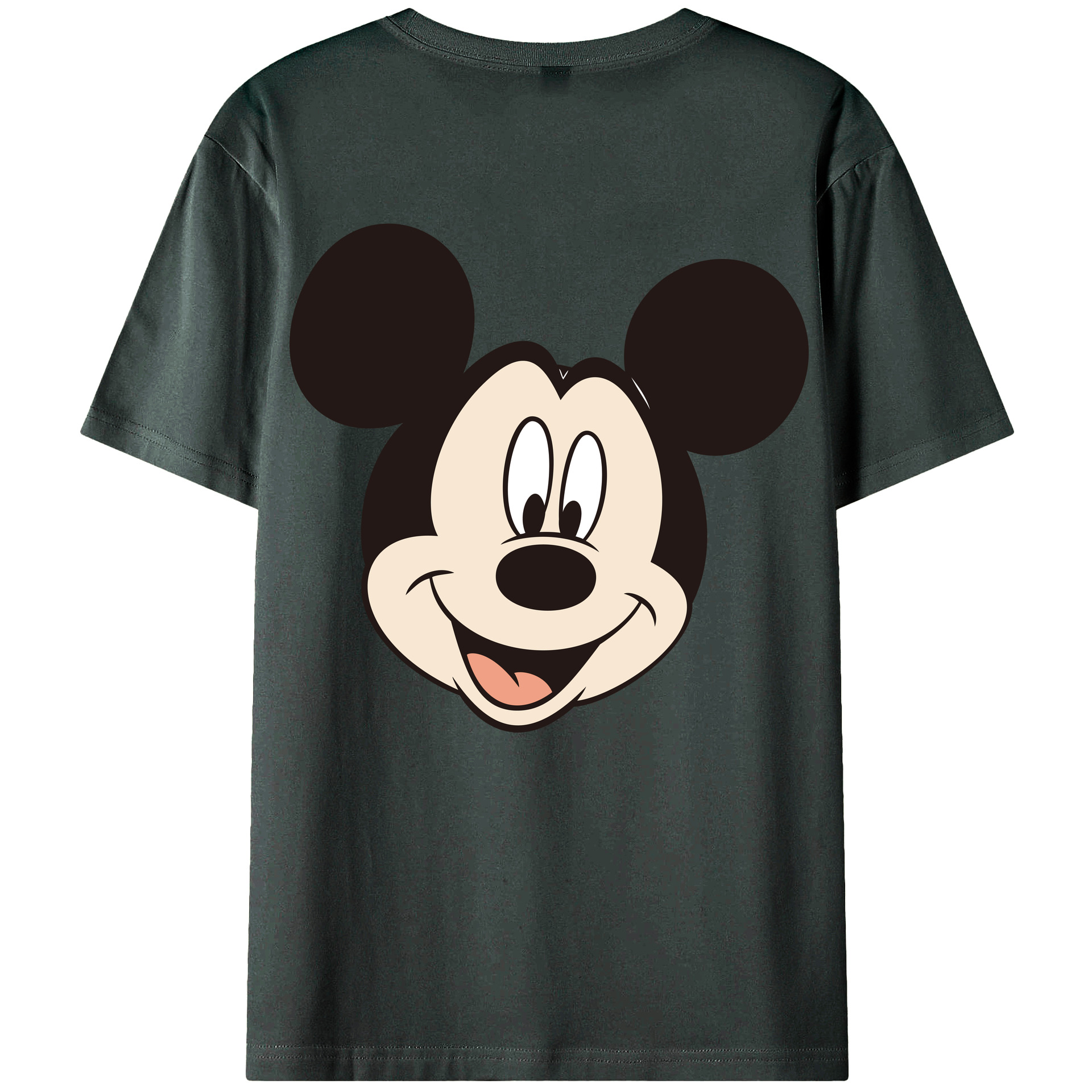 ミッキーマウス Mickey Mouse 綿100％ メンズ半袖Tシャツ（バックプリント） 通気性